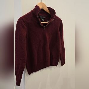 Christian Lacroix Men's Burgundy Quarter-Zip Sweater